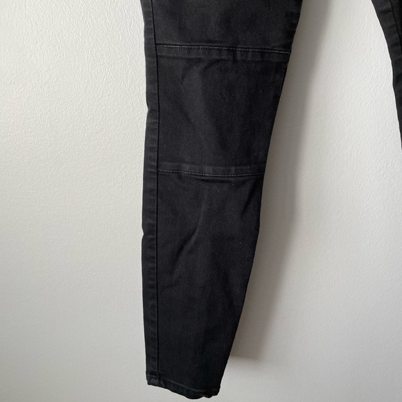 Zara Basics Moto Style Black Denim Skinny Jeans Size 8 - Picture 4 of 10